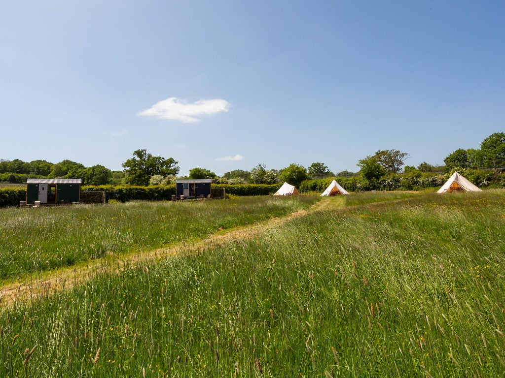 The camping fields at Stone Pit Meadows
